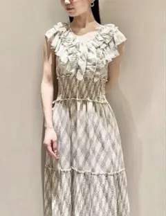 SNIDEL スナイデル Sustainableプリントプリーツワンピース