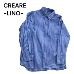 美品 クレアーレリノ シャツ ブルー ストライプ 長袖 オーバーサイズ メンズ