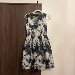 LANVIN en Bleu ランバンオンブルー 花柄 ジャガード ワンピース