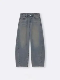 美品　GU バレルレッグジーンズ　Ｓサイズ ブルー