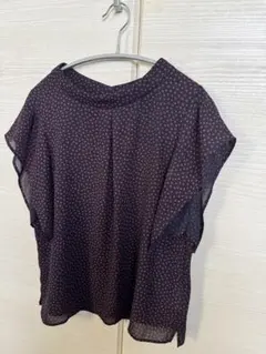 バビロン 小花柄 半袖 ブラウス バックボタン シフォンのサムネイル