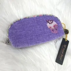 新品　Think Bee! 刺繍ポーチ　ケーキ　パープルのサムネイル