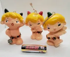 内藤ルネ 鬼 天使 悪魔 3人組 陶器 オーナメント - メルカリ