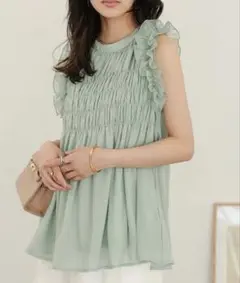 完売品！神戸レタス♥2wayシャーリングブラウス
