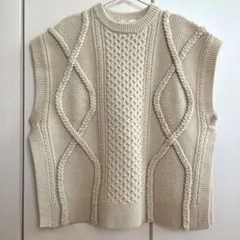 CLANE 3D cable slit knit vest - メルカリ