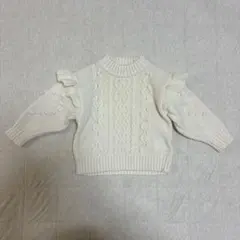 美品　アプレレクール　80〜90cm 長袖セーター　　ハート　フリル　ニット