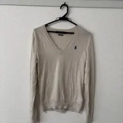 Polo Vネックセーター M ベージュのサムネイル