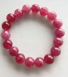 最後値段　天然石　濃ピンク桜雨ロードナイト ブレスレット 愛情・癒し 粒10mm
