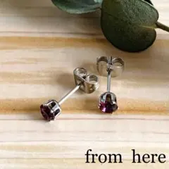【販売終了】《貴和クリスタル》カットストーンピアス【アメジスト　4mm】