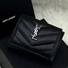 【美品】SAINT LAURENT YSLロゴ 財布 ブラック キャビアスキンのサムネイル