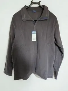 未使用 UNIQLO マイクロフリースボタンナップT グレー L
