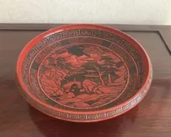 E-1 【希少】仙台堆朱 丸盆 大皿 箱付き 昭和レトロ ヴィンテージ 漆器 E-1 【希少】仙台堆朱 丸盆 大皿 箱付き 昭和レトロ ヴィンテージ 漆器