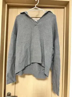 UNIQLO グレー Vネック 長袖セーター XL