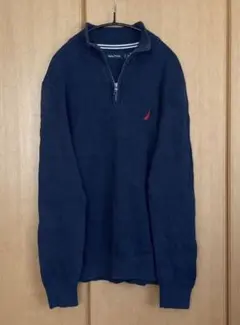 NAUTICA ハーフジップスウェット ワンポイント刺繍ロゴ