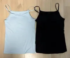 UNIQLO・150cm・エアリズム ブラキャミソール2枚セット（水色＆黒）