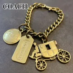 希少 COACH コーチ バッグチャーム 馬車金具 ホース ロゴ オールド