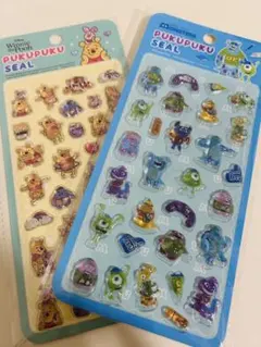 ディズニーぷくぷくシール2枚セット♡モンスターズインク♡くまのプーさん