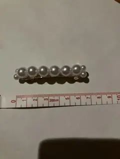 パール付きバレッタ 約8cm