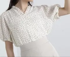 N.NaturalBeautyBasic シアーサッカーブラウス　ドット柄のサムネイル