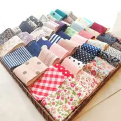 【幅5cm帯状】カットクロス はぎれ まとめ売り 薄手＋厚手ミックス