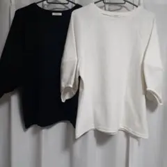 ブラック・ホワイト ラグランスリーブTシャツ