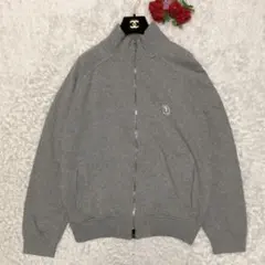 ［美品］ディオール　オブリークロゴパッチ　カシミヤ　ジップアップ　ブルゾン