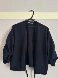 ブラック バルーンスリーブ ジャケット　七部丈
