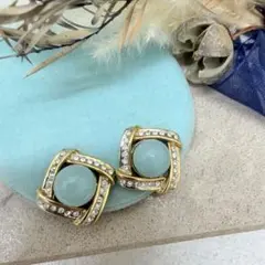 11.985【イヤリング】ターコイズブルー　アクセサリー　ピアス変更可