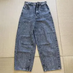 GU グレー ワイドレッグデニム ハイウエスト