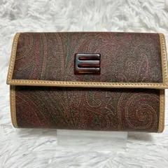 エトロ　三つ折り財布　ペイズリー　Eロゴ　ベッコウ　イタリア製のサムネイル