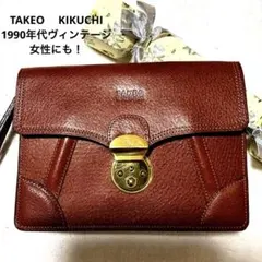 TAKEO KIKUCHI 1990年代レザー ヴィンテージ　クラッチバッグ