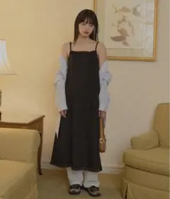 GIUNON ロングキャミソールドレス