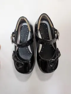 黒いリボン付き フォーマルシューズ トップバリュ TOPVALU 16センチ