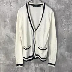 Ralph Lauren(S)カーディガン/白黒/長袖/デザイン/Vネックのサムネイル
