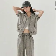 Heather ジップアップパーカー 半袖のサムネイル