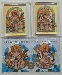 地縛少年花子くん　10周年記念ミュージアム　ミニアクリルブロック、缶バッジセット