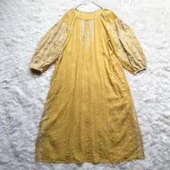 新品♡ サラマリカ コットンリネン 刺繍レースガウンワンピース 洗える