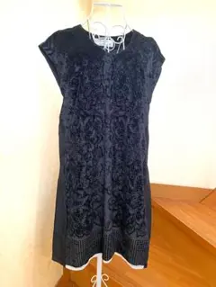 美品MERVEILLE H. 日本製　ノースリーブ チュニック ブラック　Fのサムネイル