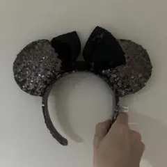 ディズニー カチューシャ ミニー スパンコール ブラウン ブラック