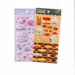【国内正規品】大人気 ぷくぷくシール ゆめねこ いぬのパン屋さん2点セット