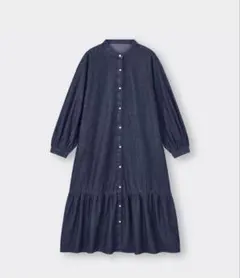 Gu デニム　ワンピース　長袖　XL ネイビー