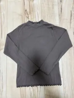 earth music&ecology フリル　長袖　カットソー　ブラウン