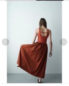 CLANE アメスリ バックオープン カップ付き ワンピース ロンハーマン