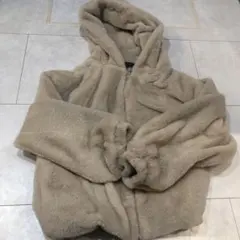 フリースジャケット フード付き ベージュ