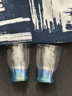 ◆スターバックス　 starbucks グラスブルーグラデーション２個セット◆