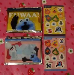 スシロー × パペットスンスン コラボ クリアポーチ&シール 2種セット