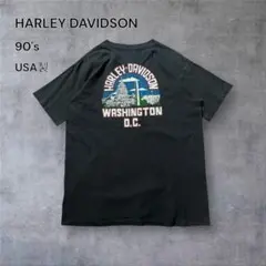 1447古着90年代USA製ハーレーダビッドソンTシャツフェードシングルステッチ