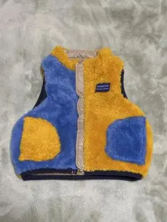 カラフル ふわふわ暖かい リバーシブルベスト 男の子95cm（ラグマート）