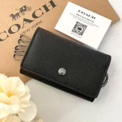 新品　正規品☆COACH キーケース　メンズ ブラック レザー キーケース
