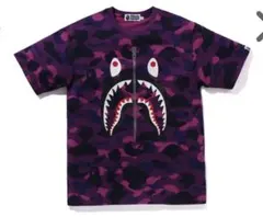 A BATHING APE シャーク Tシャツ パープルカモのサムネイル